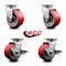 Service Caster Tool Box Caster Wheel Set 4'' Red Poly on Cast Iron Swivel Casters, 4PK TOOL-SCC-20S420-PUB-RS-2-TLB-2 - alternate 6